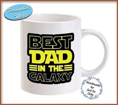 BEST DAD IN THE GALAXY PERSONALISED 11oz MUG HANDMADE STAR WARS FATHERS DAY - $12.00