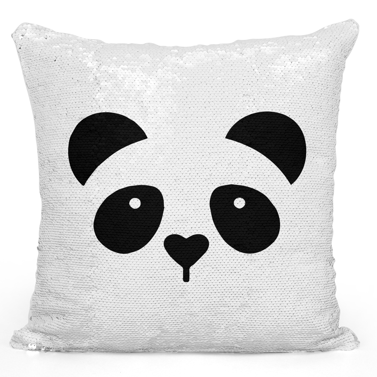 sequin panda pillow