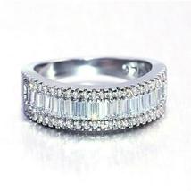 1.50 Ctw Baguette Cut Diamond Eternity Wedding Band Ring 14K White Gold Over - $127.54