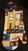 RARE Fat Chef Printed Kitchen 13" Large Oven Mitt,  Lady Chef - $7.91