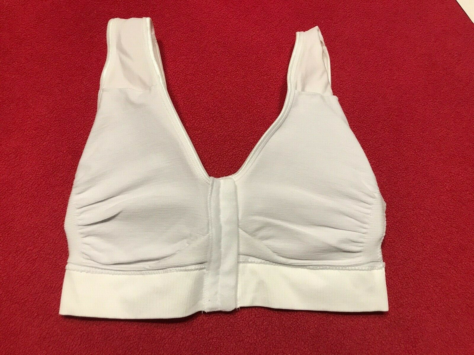 Miracle Comfort Bamboo Bra White Size Medium Front Closure Bras & Bra
