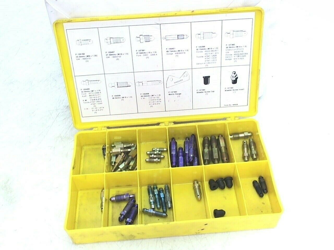 NOS F107400 Wagner Metric Caliper Brake Bleeder Screw Assortment Set