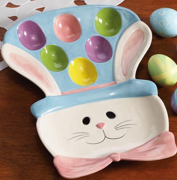 Easter Egg Bunny Ceramic Serving Platter Dinnerware & Serveware