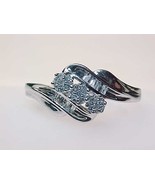 Genuine DIAMONDS STERLING Silver Vintage Ring - Size 6 1/2 - FREE SHIPPING - £160.93 GBP