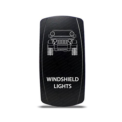 CH4X4 Rocker Switch Jeep Wrangler JK Windshield Lights Symbol 2- Green Led
