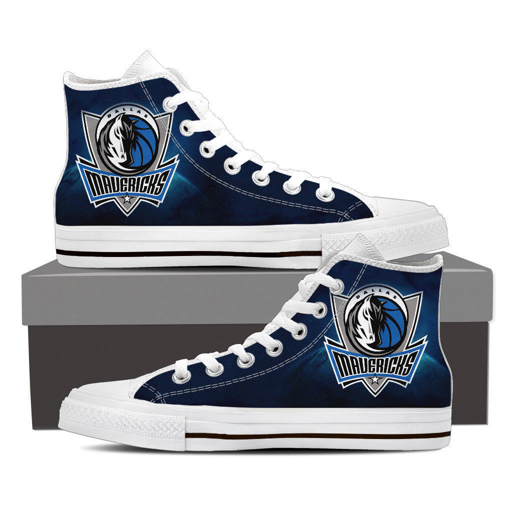 Dallas Mavericks High Top White Canvas Shoes for Men Unisex Adult Shoes