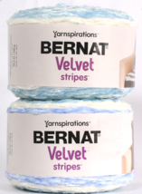 2 Ct Yarnspirations 10.5 Oz Bernat Velvet Stripes 05020 Raindrops 5 Bulk... - $37.99