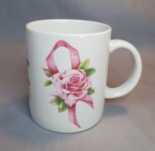 Avon Pink Ribbon Rose Coffee Tea Mug Cup Breast Cancer Awareness Crusade... - $12.82