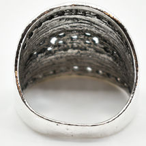 Bohemian Vintage Inspired Silver Tone Geometric Circles Fashion Statement Ring image 3