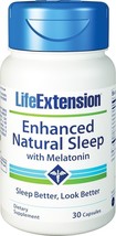 2 BOTTLES Life Extension Enhanced Sleep with Melatonin insomnia 30 caps image 1