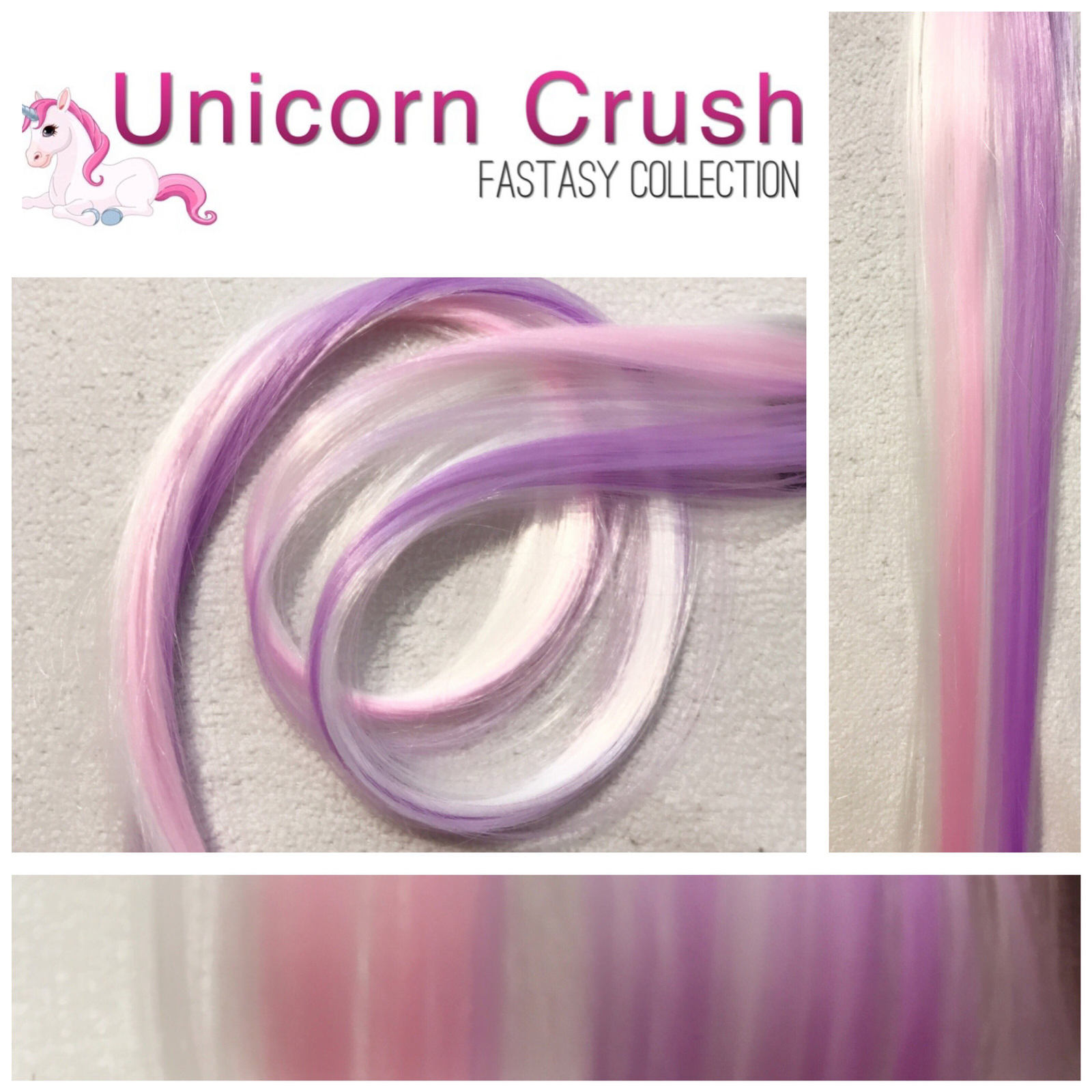 UNICORN CRUSH 18 Clip In Colored Hair Extension Set - 4 PIECES!