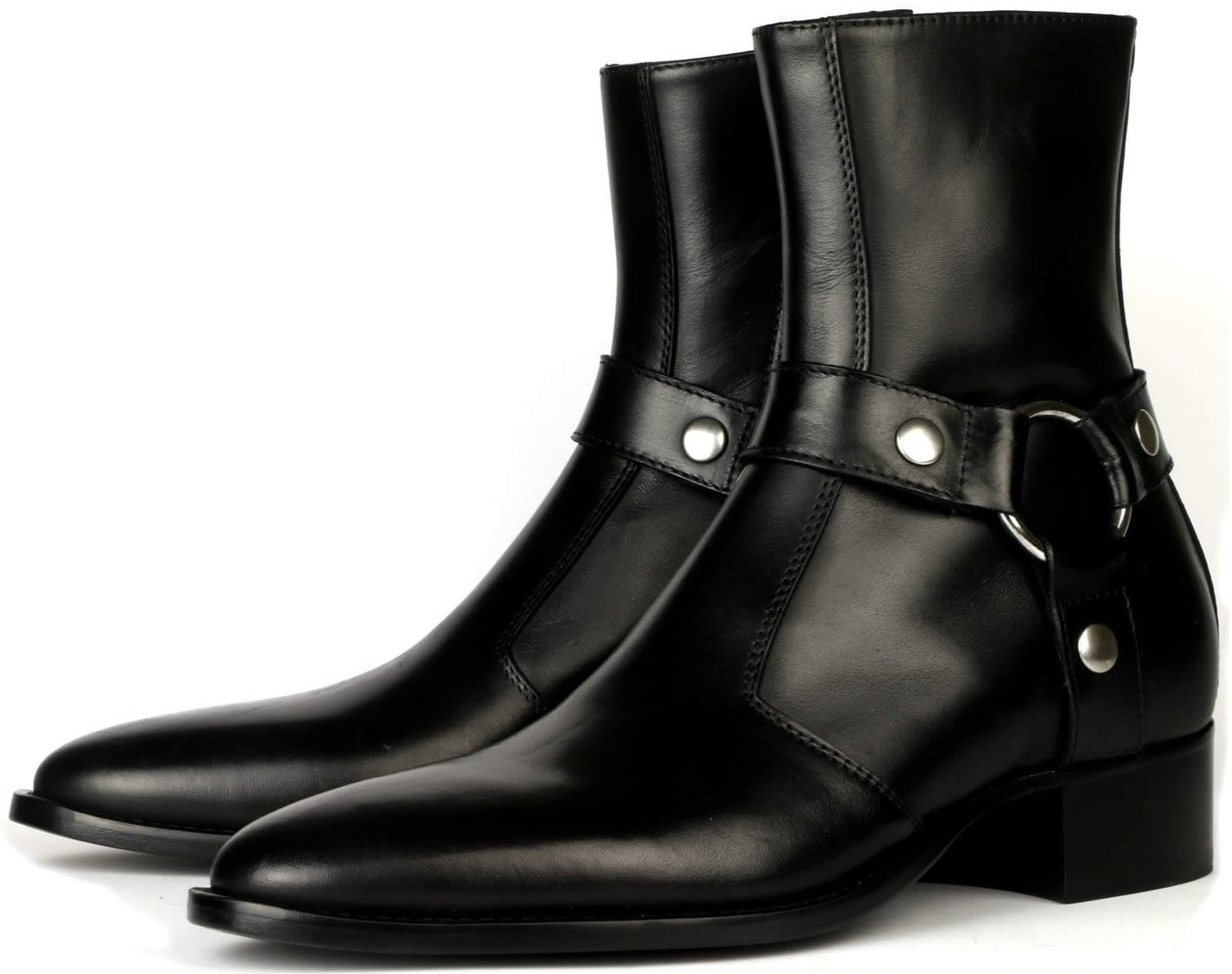 Men's Handcrafted Vincet Harness Zip Boot Calf Leather Silhouettes All ...