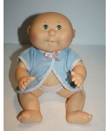 Cabbage Patch Kid Baby BATH Tub Doll CPK Robe Diaper Vinyl Green Eyes Ba... - $54.15