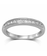 1.00Ct White Baguette Diamond Half Eternity Ring Wedding Band in 14K White Gold - $234.03