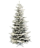 Perfect Holiday 7.5-Foot Pre-Lit Slim Flocked Artificial Christmas Tree-... - $287.05