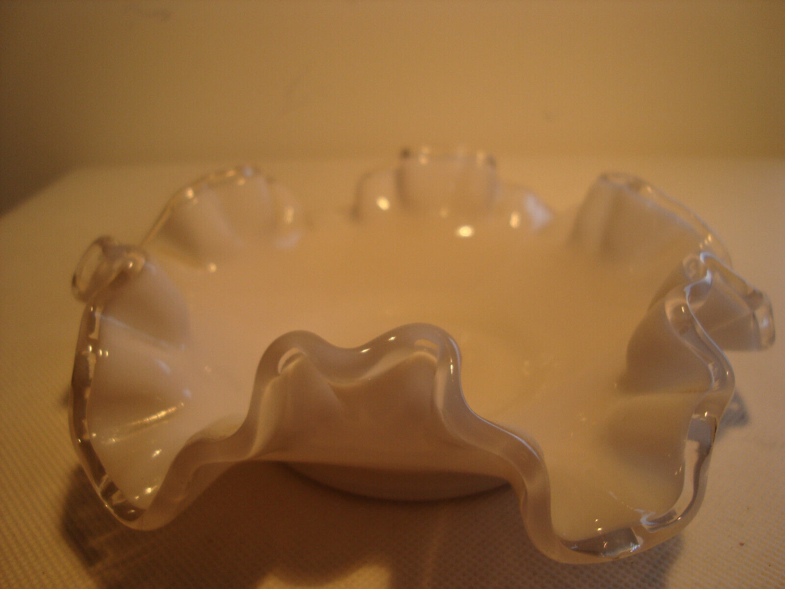 Primary image for Fenton Glass, milk glass silver crest sm. bon bon dish.