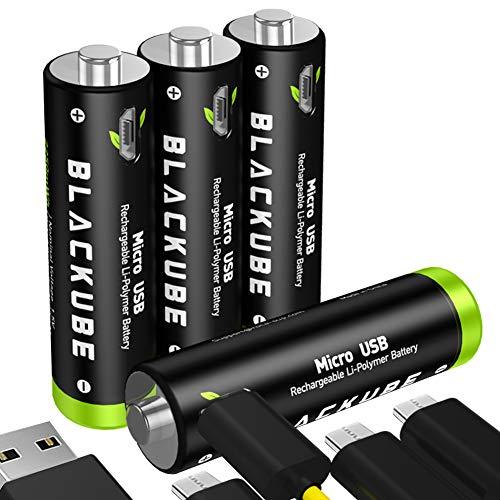 Blackube AA Rechargeable Batteries Lithium 1500mAh AA Battery with ...