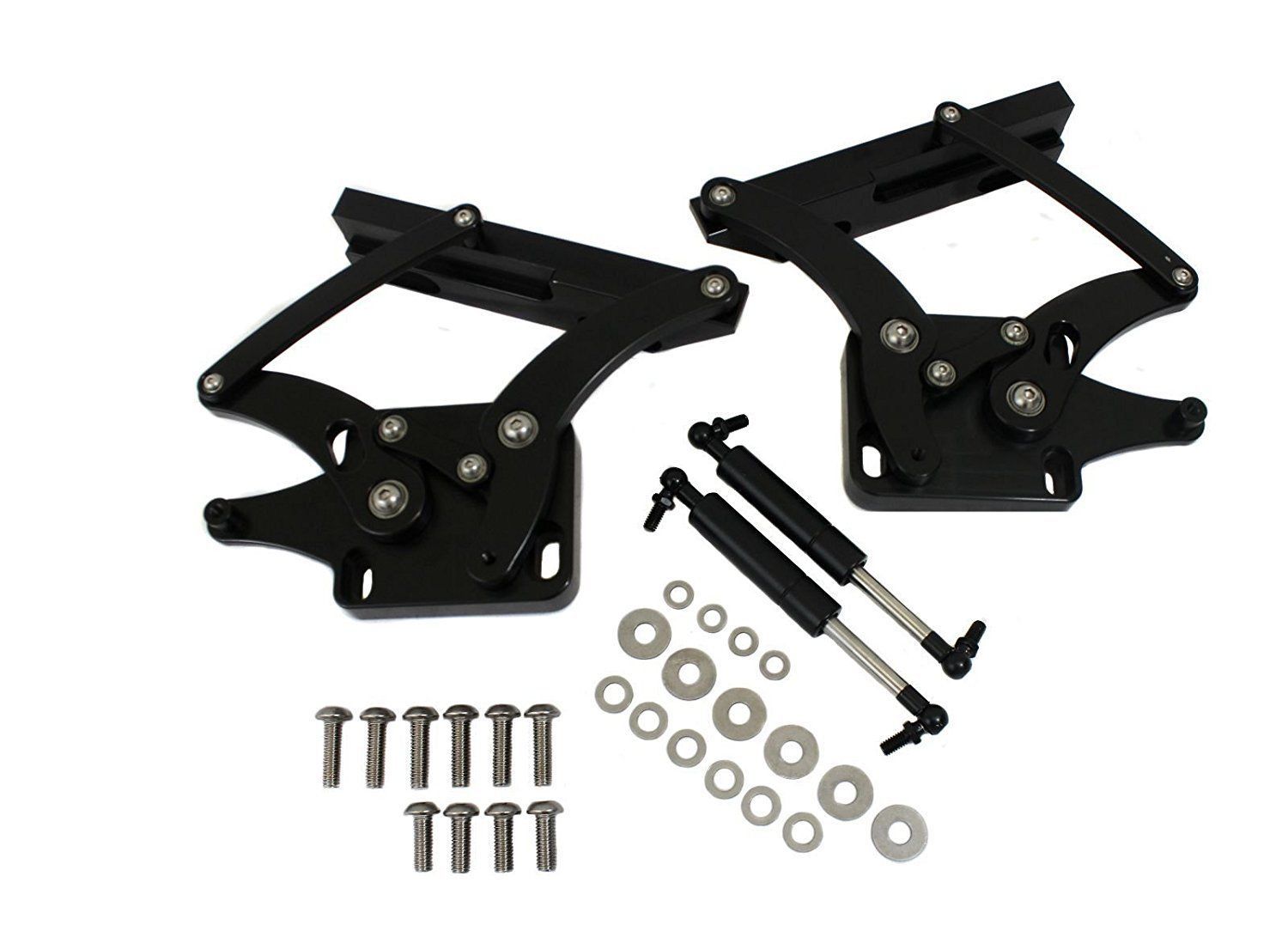 1967 1968 1969 Ford Mustang Billet Hood Hinges Black Coated Aluminum