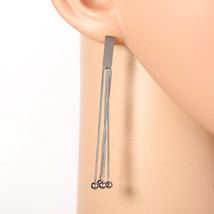 Silver Tone Drop Earrings with Dangling Tassels - $26.99