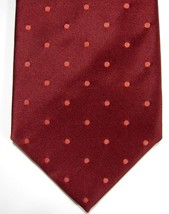 VINTAGE Giorgio Armani Burgundy Red With Green Holly Leaf Silk Tie Made ... - $19.23