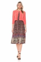 New Danny &amp; Nicole Women&#39;s Two Piece 3/4 Sleeve Jacket and Dress, Coral ... - $49.89