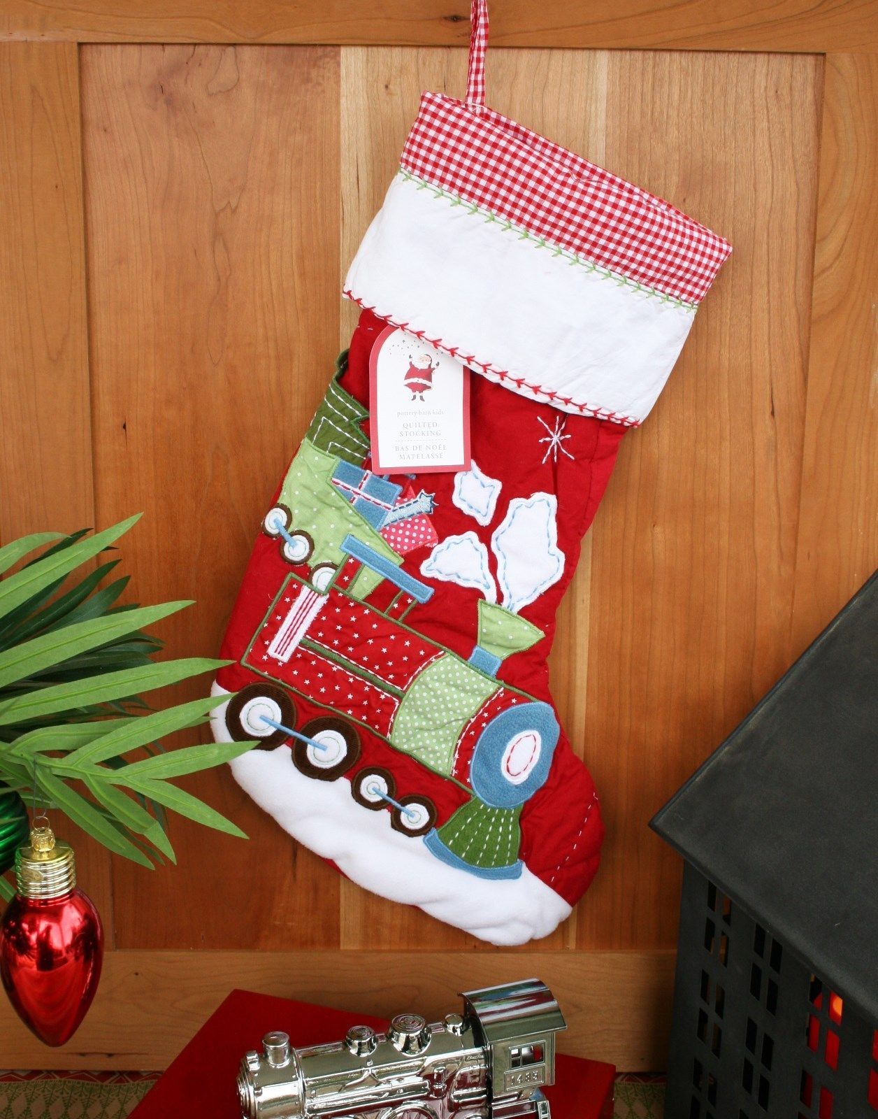 Pottery Barn Kids Quilted Train Stocking And Similar Items