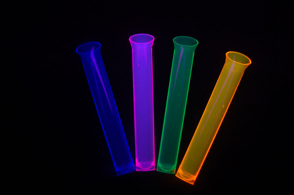 Neon Blacklight Reactive 1.5oz Tube Shot Glasses 15ct. 