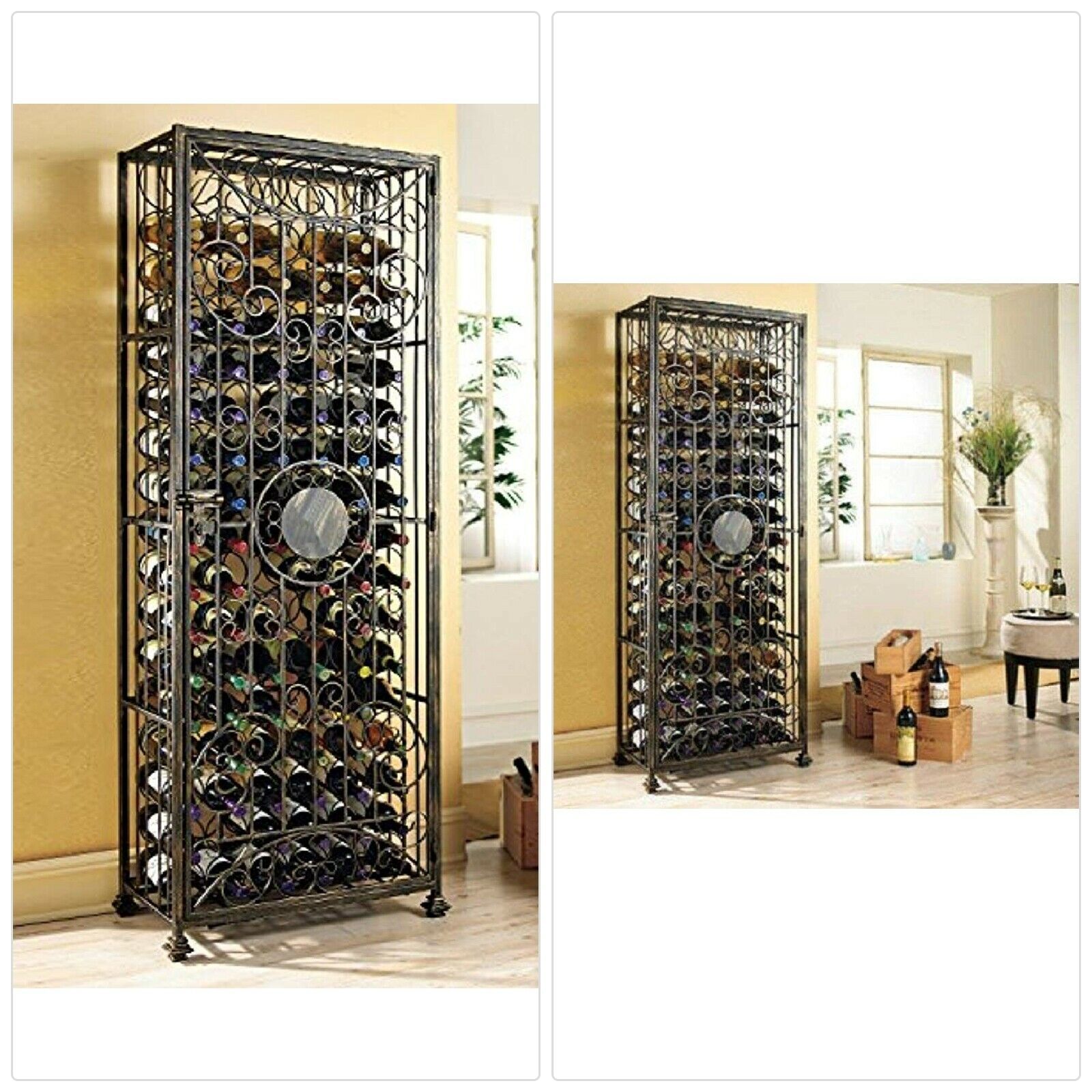 Wine Enthusiast 96 Bottle Antiqued Steel Wine Jail Wine Racks