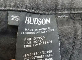 Faded Black/Gray Distressed Women Hudson Denim Mini Short Jean Skirt Sz 25 image 4