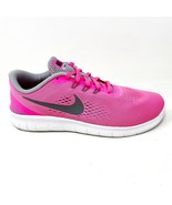 Nike Free RN (GS) Pink Burst Silver White Black Girls Kids Sneakers 8339... - $57.95