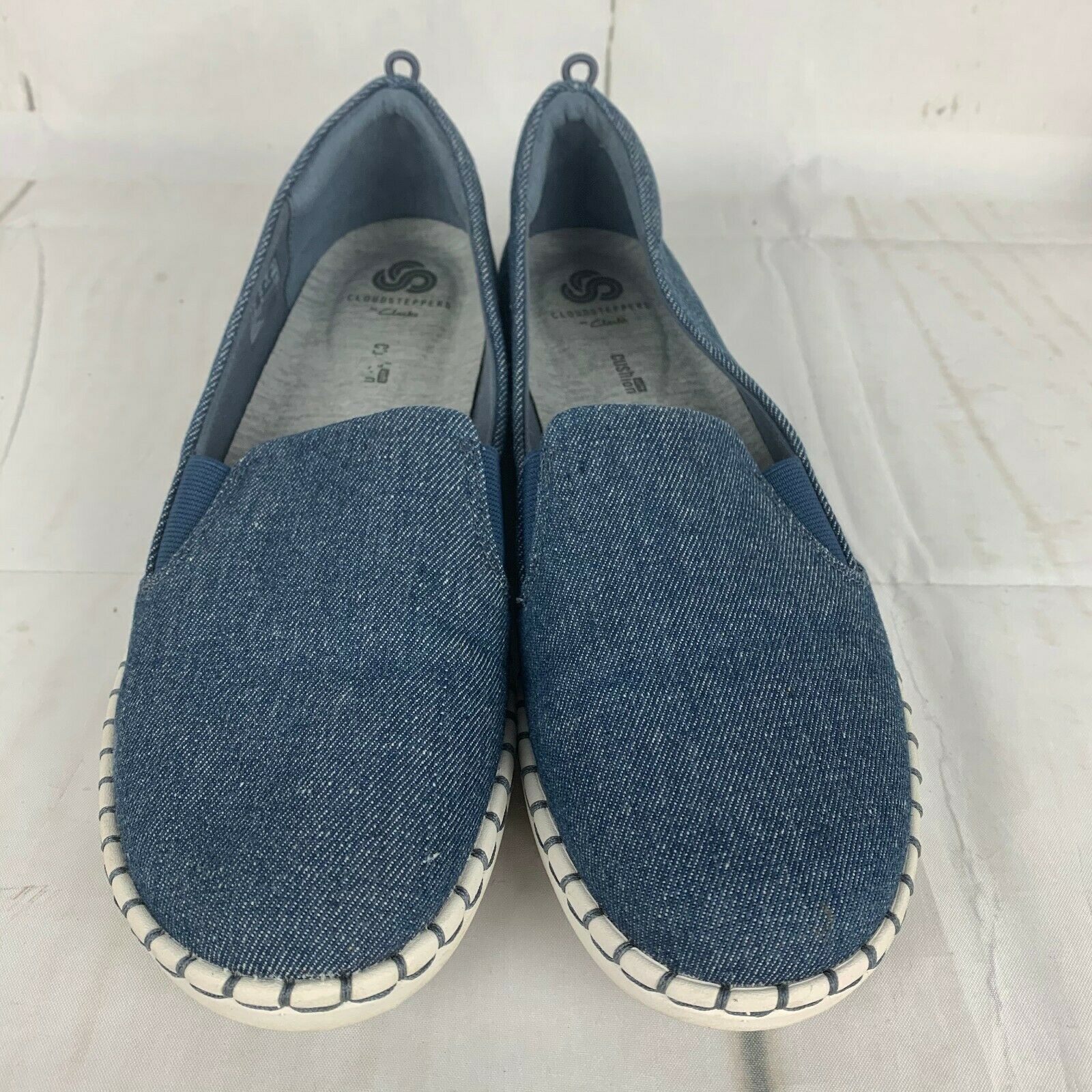 Clarks Cloudsteppers Women's Size 10 M Step Glow Denim Slip On Shoes ...