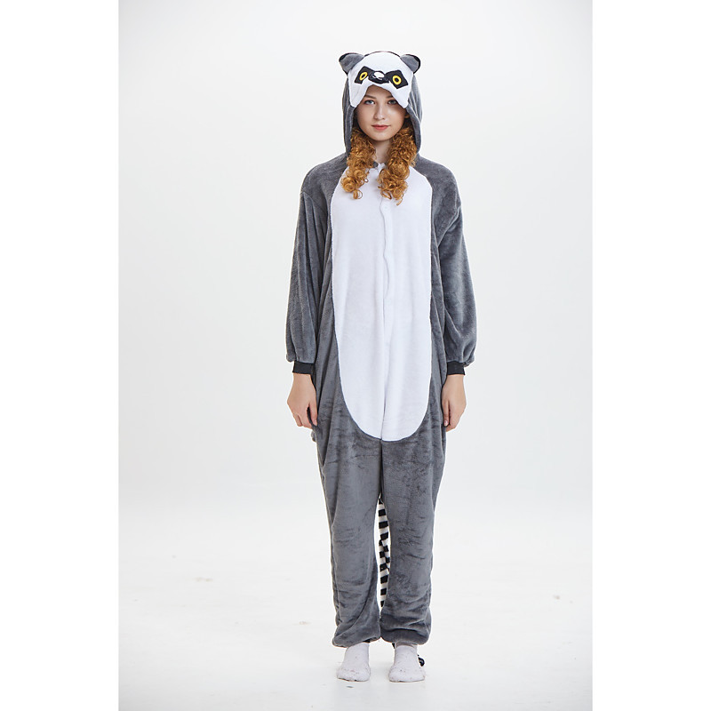 Adults' Kigurumi Pajamas Monkey Lemur Black Cosplay Animal Sleepwear