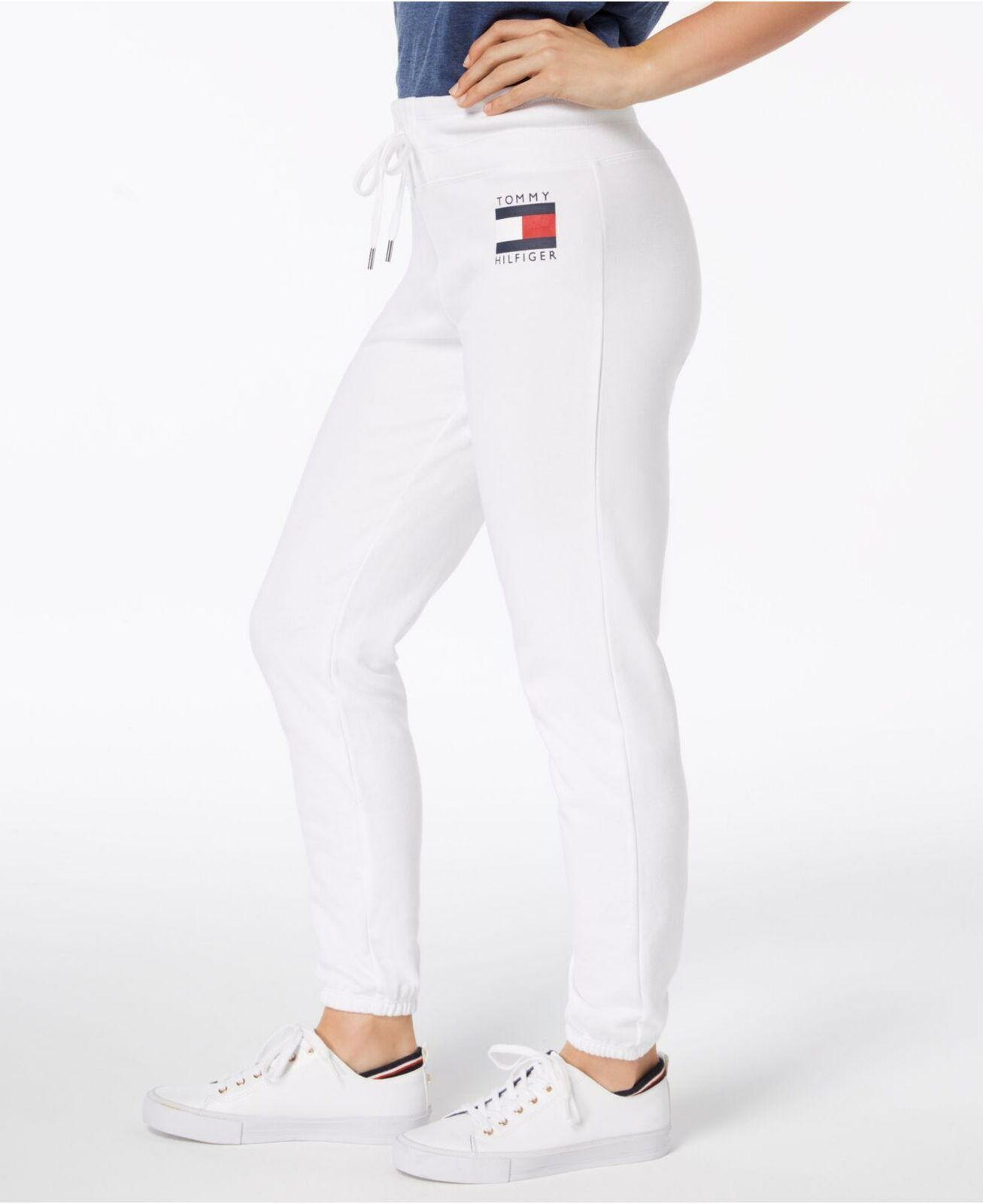 Tommy Hilfiger Womens Sport Logo Sweatpants White - Pants