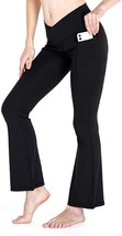 Bootcut Yoga Pants with Pockets Women Crossover Flare High Waist Work Le... - $21.90