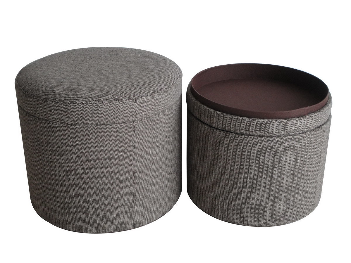 19 X Brown Tweed Storage Ottoman And 50 Similar Items