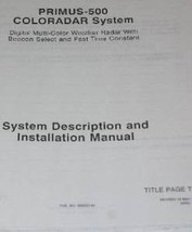 Sperry Primus 500 coloradar Installation manual Spex Honeywell ib8023145 - $150.00