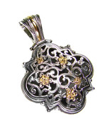 Gerochristo 3255 - Solid Gold &amp; Silver Medieval Byzantine Filigree Pendant  - $640.00