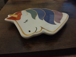 Rainbow Unicorn Trinket Tray, Ceramic Trinket Dish, Ring Dish, Unicorn Decor image 3