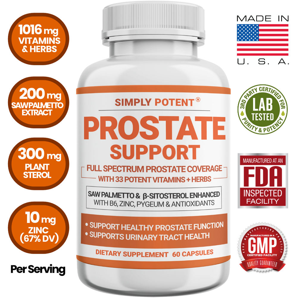 Prostate Support Supplement w/ Saw Palmetto Beta Sitosterol Zinc Prostate