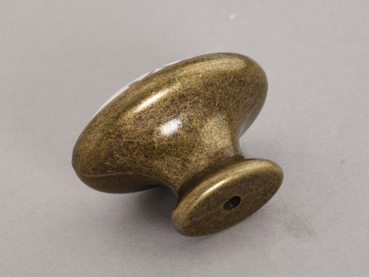 Ceramic Knobs Antique Brass Oval Dresser Drawer Knob Pulls