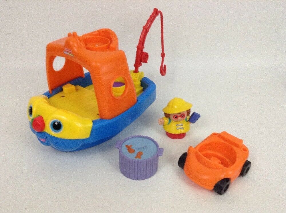 Fisher Price Little People Talking Sail n Float Fishing Boat Toy w ...