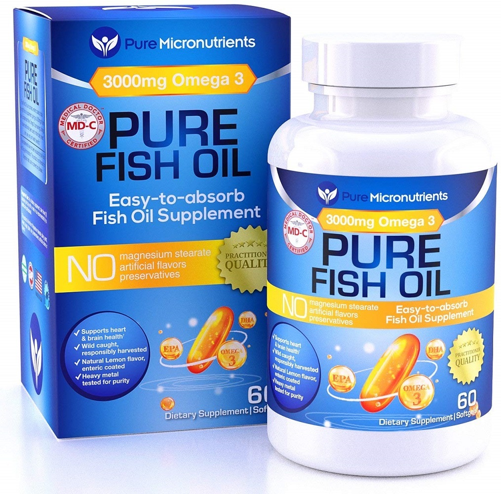 Omega 3 Fish Oil Supplement, Advanced EPA/DHA Triple Strength, 3000 mg(1 Bottle)