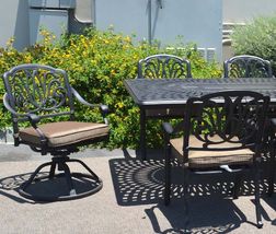 Elisabeth 11pc outdoor dining patio set Santa Clara rectangular extendable table image 4