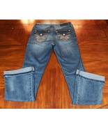 Seven 7 Women&#39;s Rocker Slim Boot Cut Jeans Size 4 Distressed Flap Pocket - $29.95