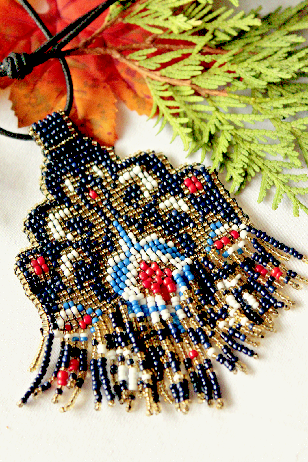 Made in Turkey Handmade Miyuki Fringe Seed Bead Necklace with Adjustable Knot Cord