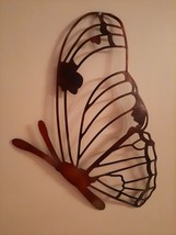 Metal Black/Copper Side Butterfly Wall Art Home Deco Mural Wall Hanging Gift - $92.57