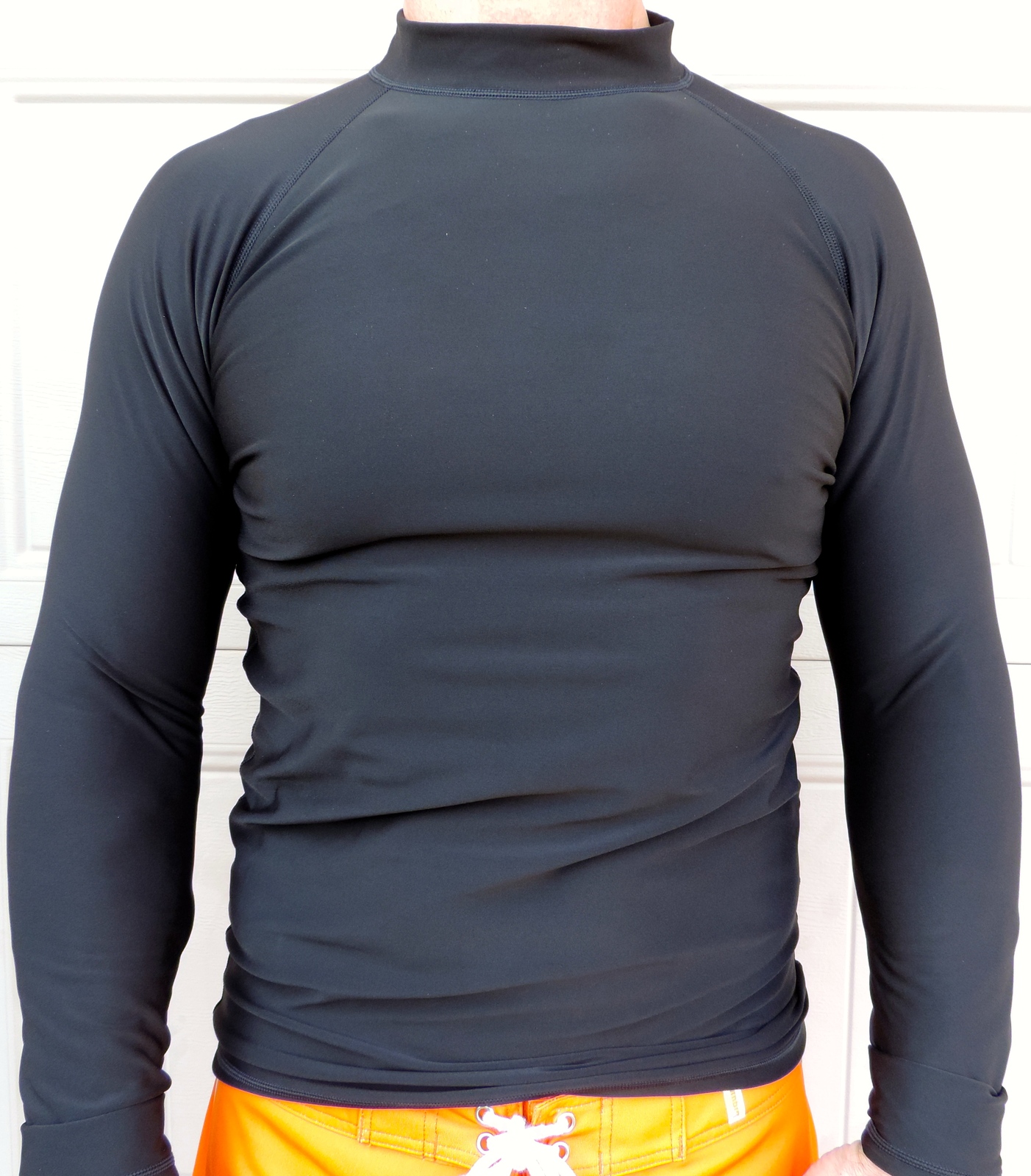 Men's Black Poly Fleece, Thermal, Long Sleeve Rash Guard, Sizes: Small & 2XL