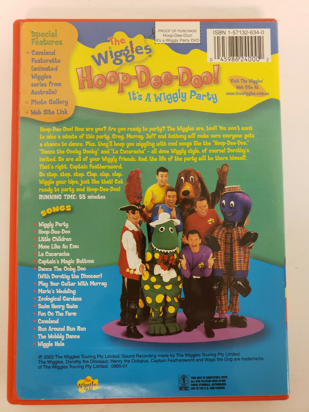 DVD Wiggles HoopDee Doo ©2002 The Wiggles Touring Party Songs