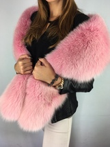 Arctic Fox Fur Boa 70' And Full Fur Hat Set Pink Color Fur Stole and Hat image 5