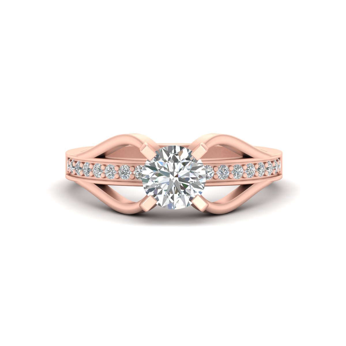 Rose Gold Fn 925 Sterling Silver Diamond Engagement Ring Womens Wedding Jewelry